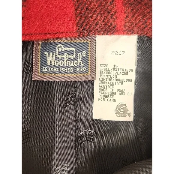 Vtg 60s 70s Woolrich long red & black plaid wool skirt w fringe, size 14 Vintage - Picture 6 of 8